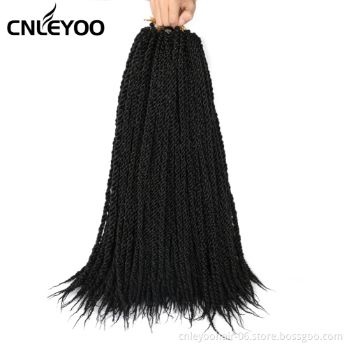 18 Inch 3D Cubic Twist Crochet Hair Mixed Grey 4S Pre-twisted Crochet Braiding Hair Extension For Women